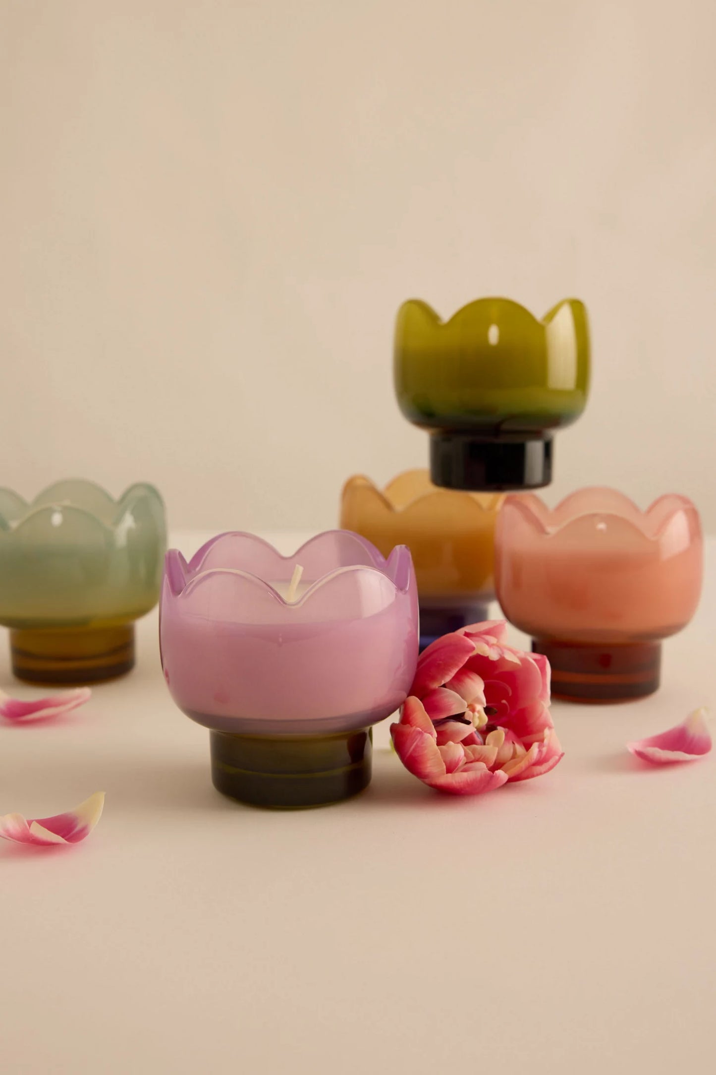 Tulip Glass Candle | Bronzed Gardenia