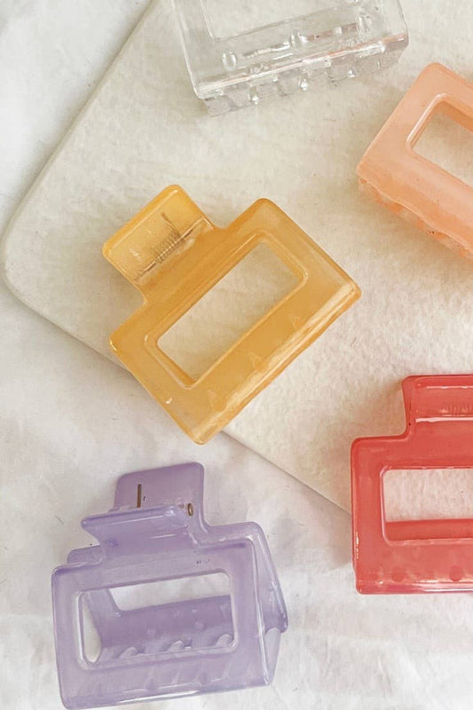 Jelly Boxy Hair Claw | Orange Jelly