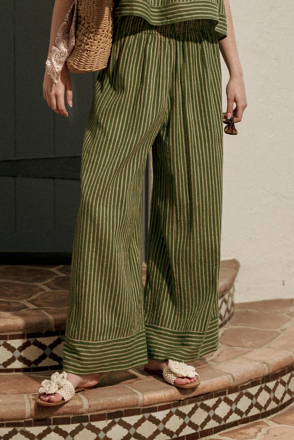 Boardwalk Stripe Pants | Olive