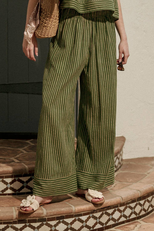 Boardwalk Stripe Pants | Olive