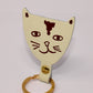 Cat Key Fob: Cream