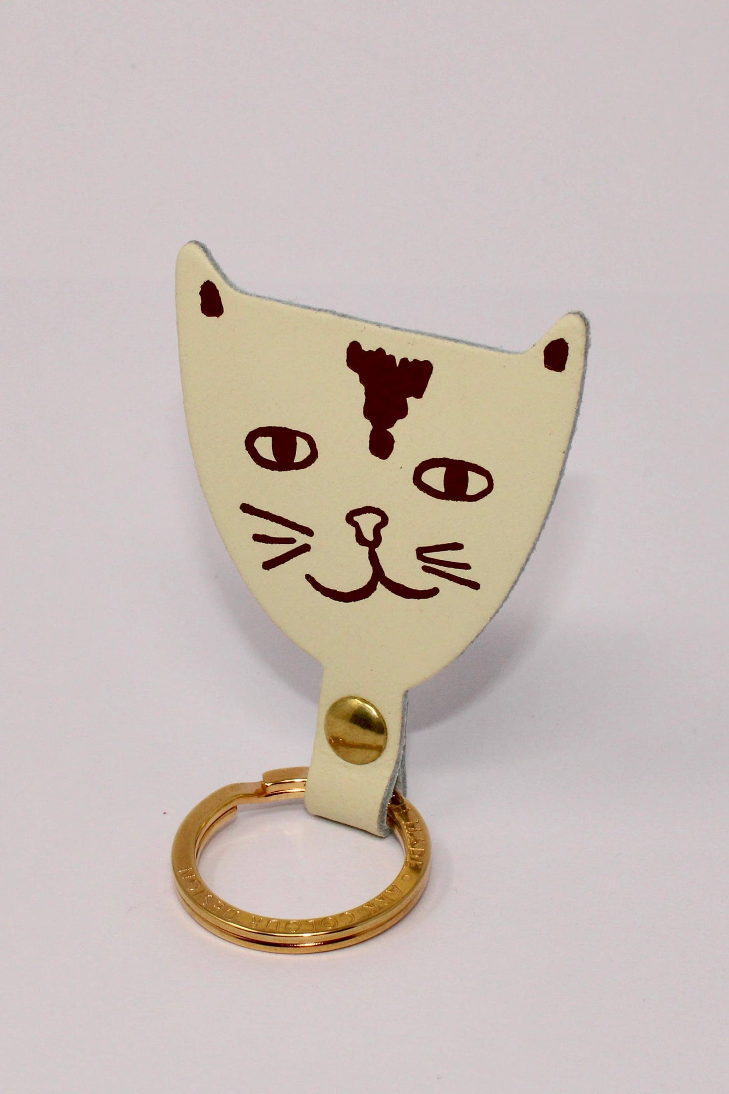 Cat Key Fob: Cream