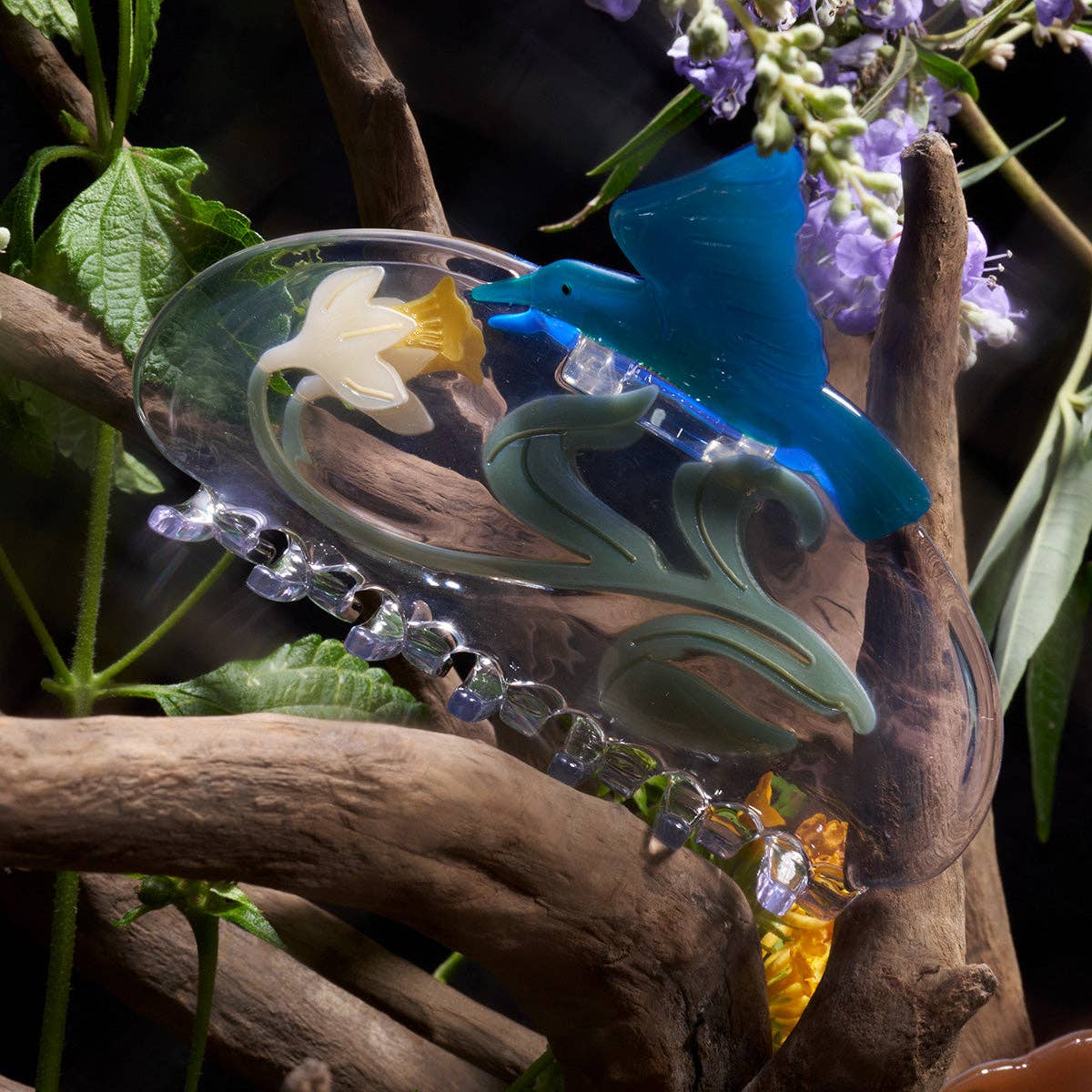 Narcissus Flower + Hummingbird Hair Claw