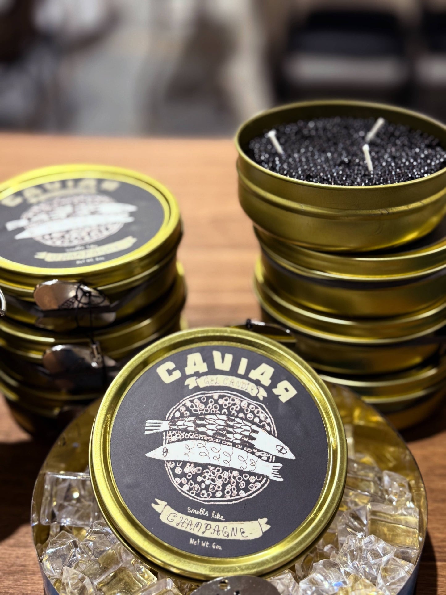 Fancy Caviar Tin Candle
