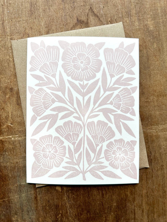 Light Florals Blank Greeting Card
