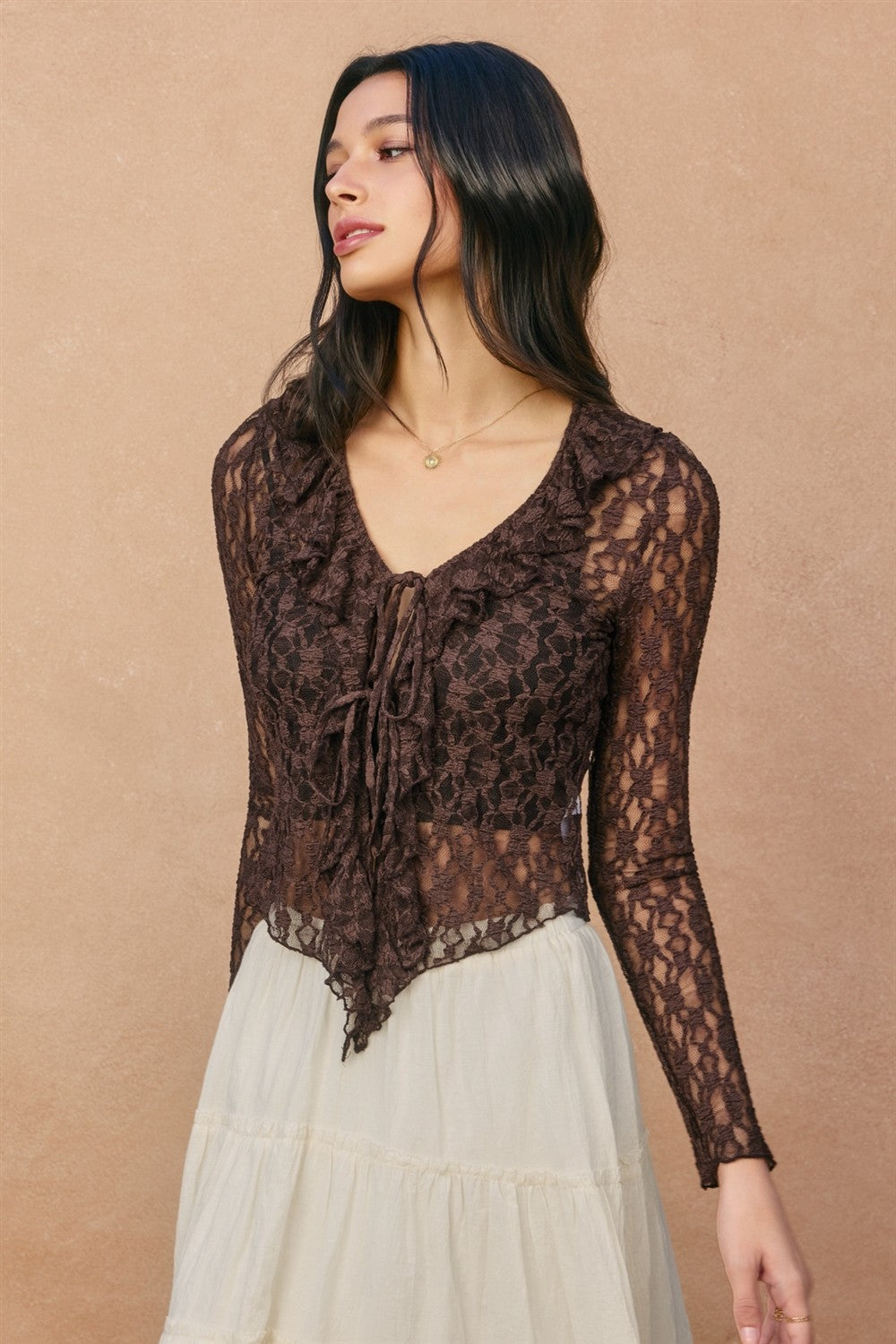 Circe Lace Front Tie Top