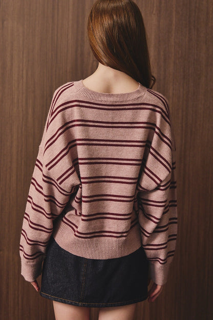 Prep Charm Oversized Stripe Sweater