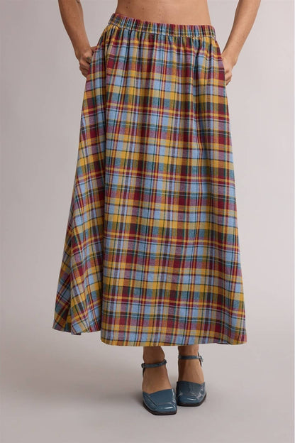 Plaid About You Midi Skirt