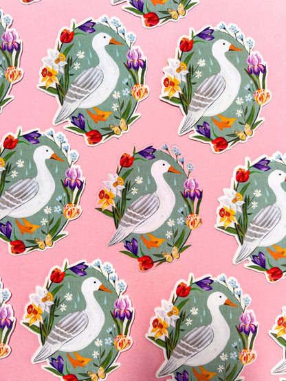 Spring Duck Clear Sticker