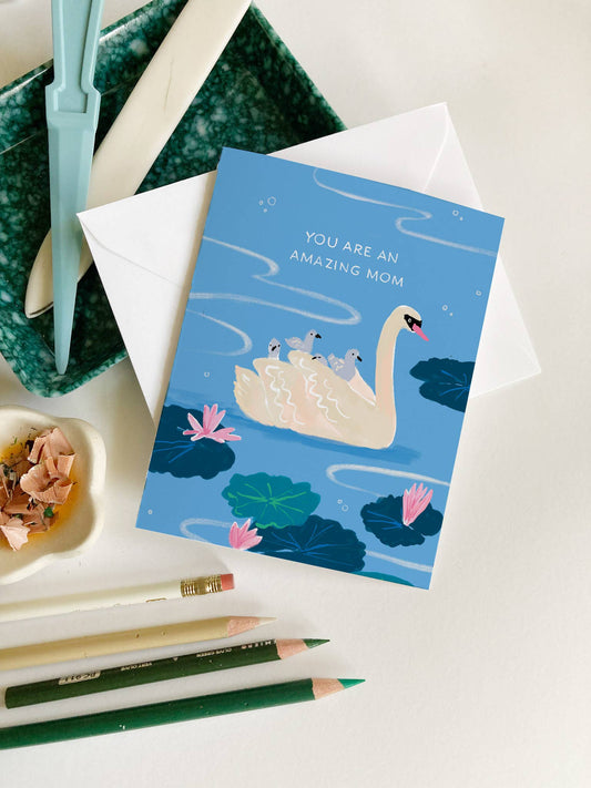 Swan Mom Appreciation Card