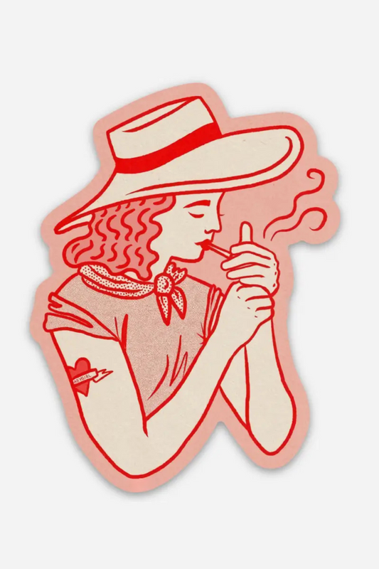 Cowgirl Smokin Sticker