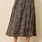 Navy Tapestry Midi Skirt