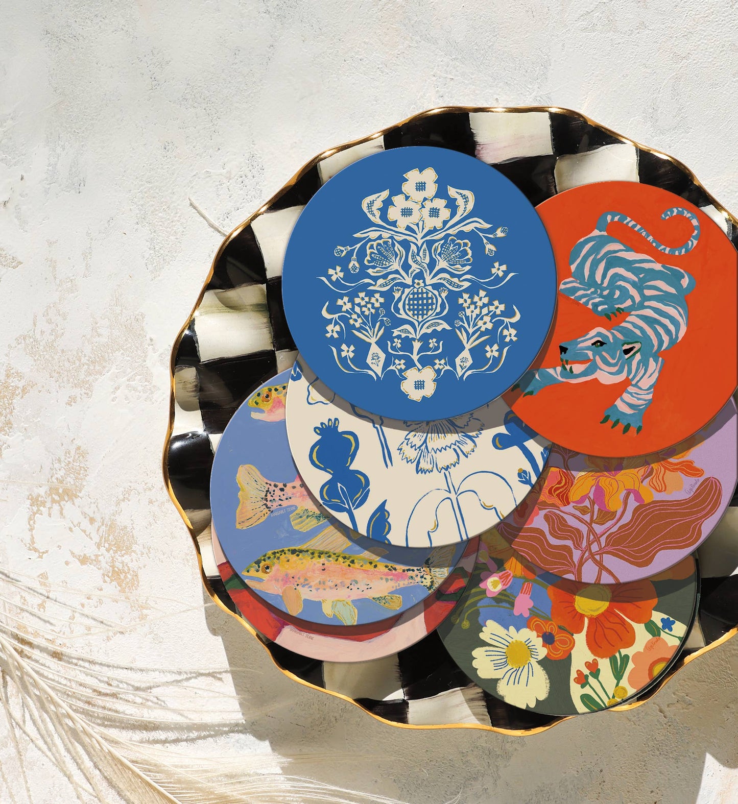 Blue Flower Bouquet Coaster