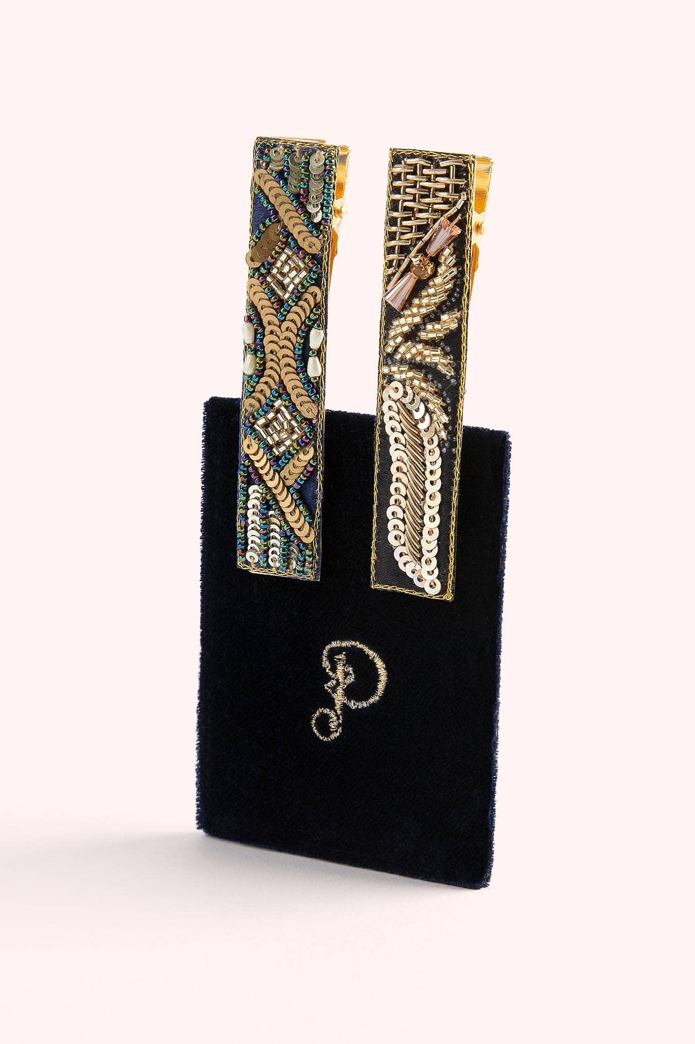 Midnight 1920s Sparkle Hair Clips