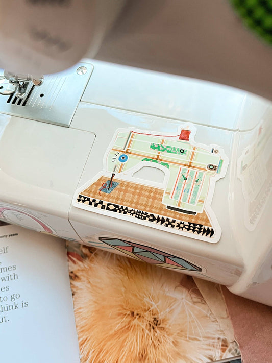 Retro Sewing Machine Sticker