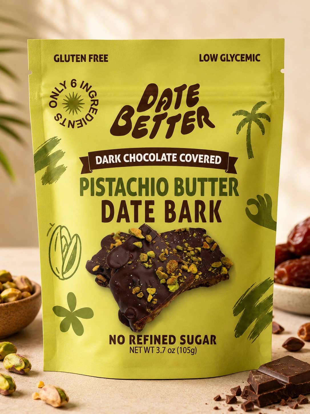 Pistachio Butter Date Bark
