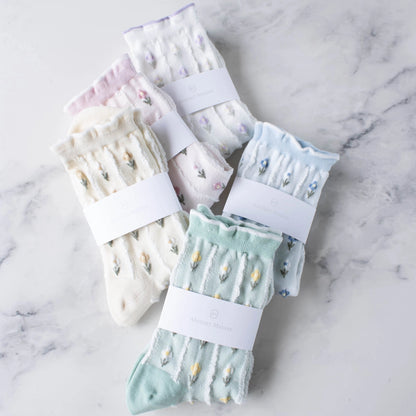 Pastel Floral Socks | Yellow