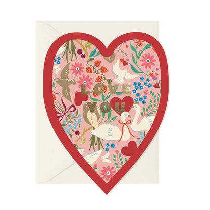 Love Birds Heart Card