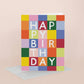 Rainbow Checks Birthday Card
