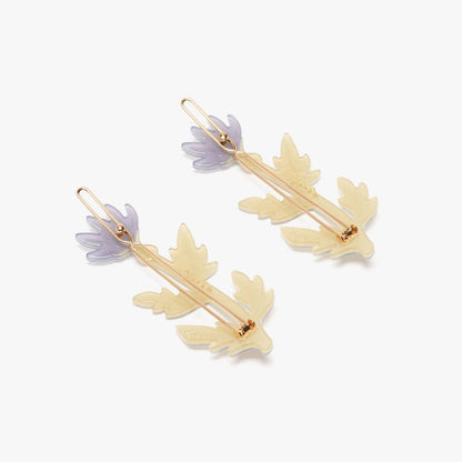 Thistle Purple Flower Barrette Set