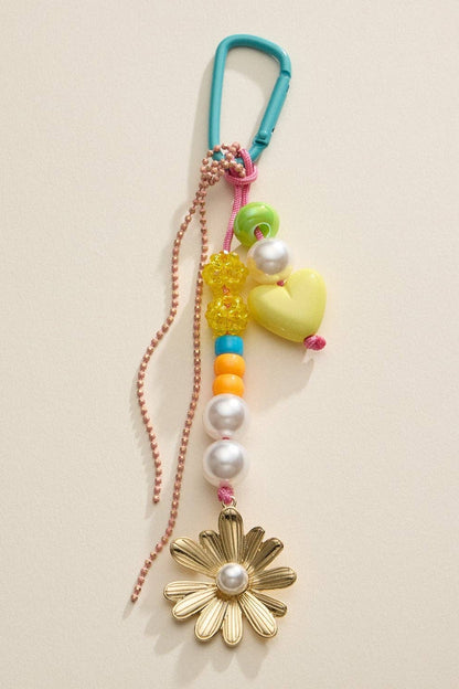 Floral Beaded Bag Charm