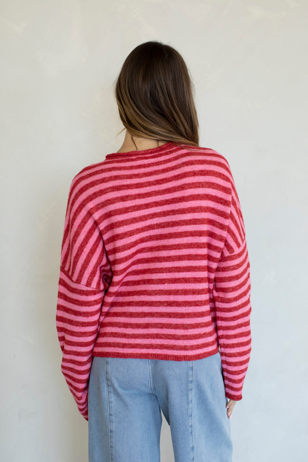 Piper Bold Stripe Cardigan | Red