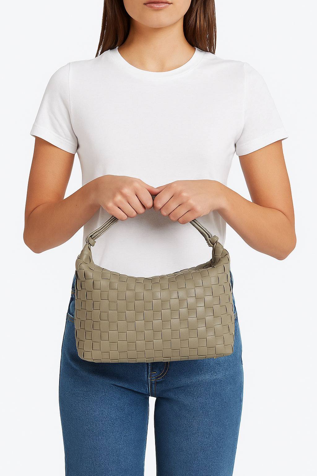 Serenity Woven Shoulder Bag | Sage