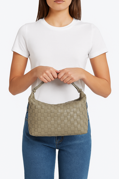 Serenity Woven Shoulder Bag | Sage