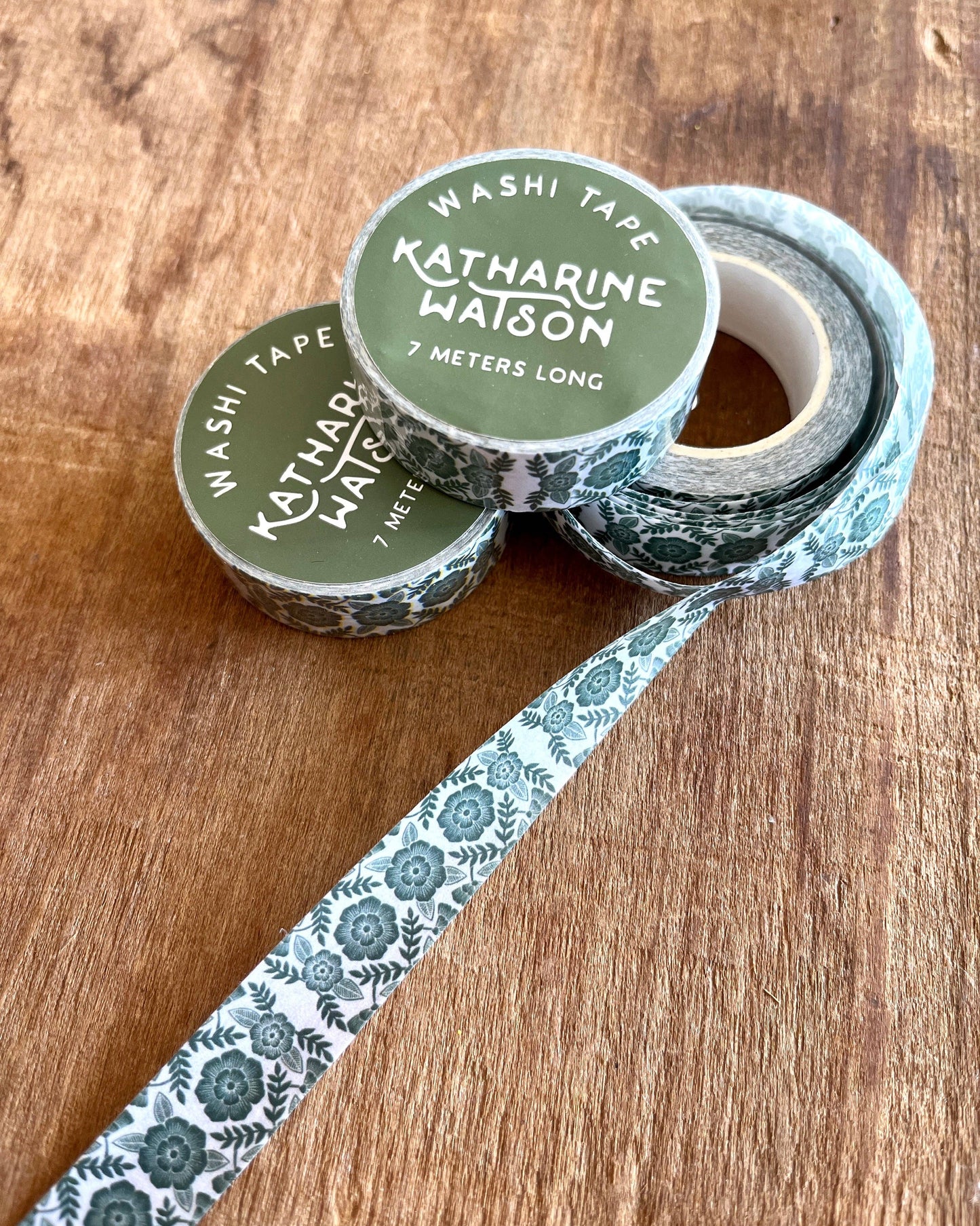 Green and White Pattern Washi Tape