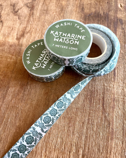 Green and White Pattern Washi Tape