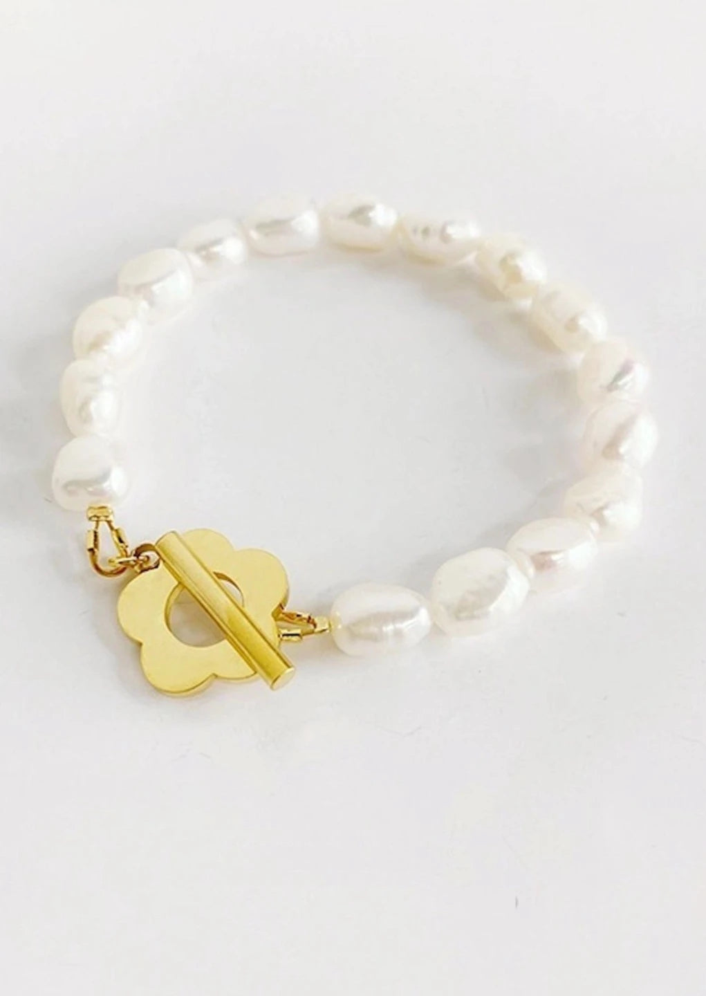 Flower Charm Bracelet | Fresh Water Pearls