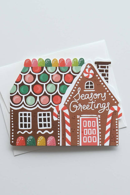 Gingerbread House Die Cut Card
