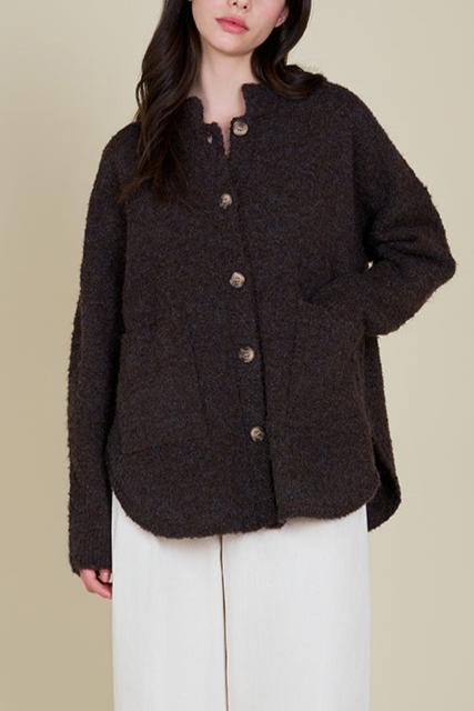 Boucle Cardigan | Dark Chocolate