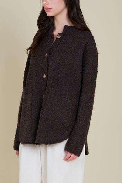 Boucle Cardigan | Dark Chocolate