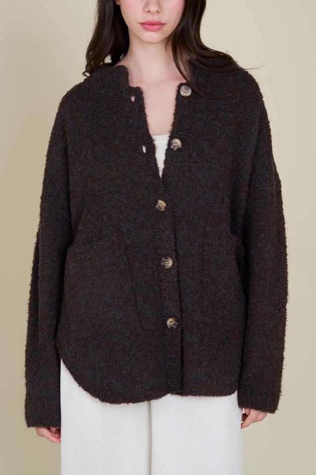 Boucle Cardigan | Dark Chocolate