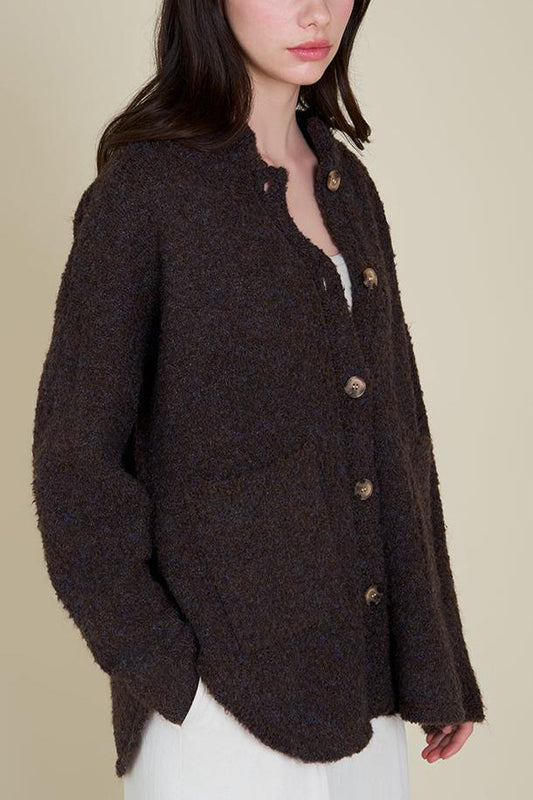 Boucle Cardigan | Dark Chocolate