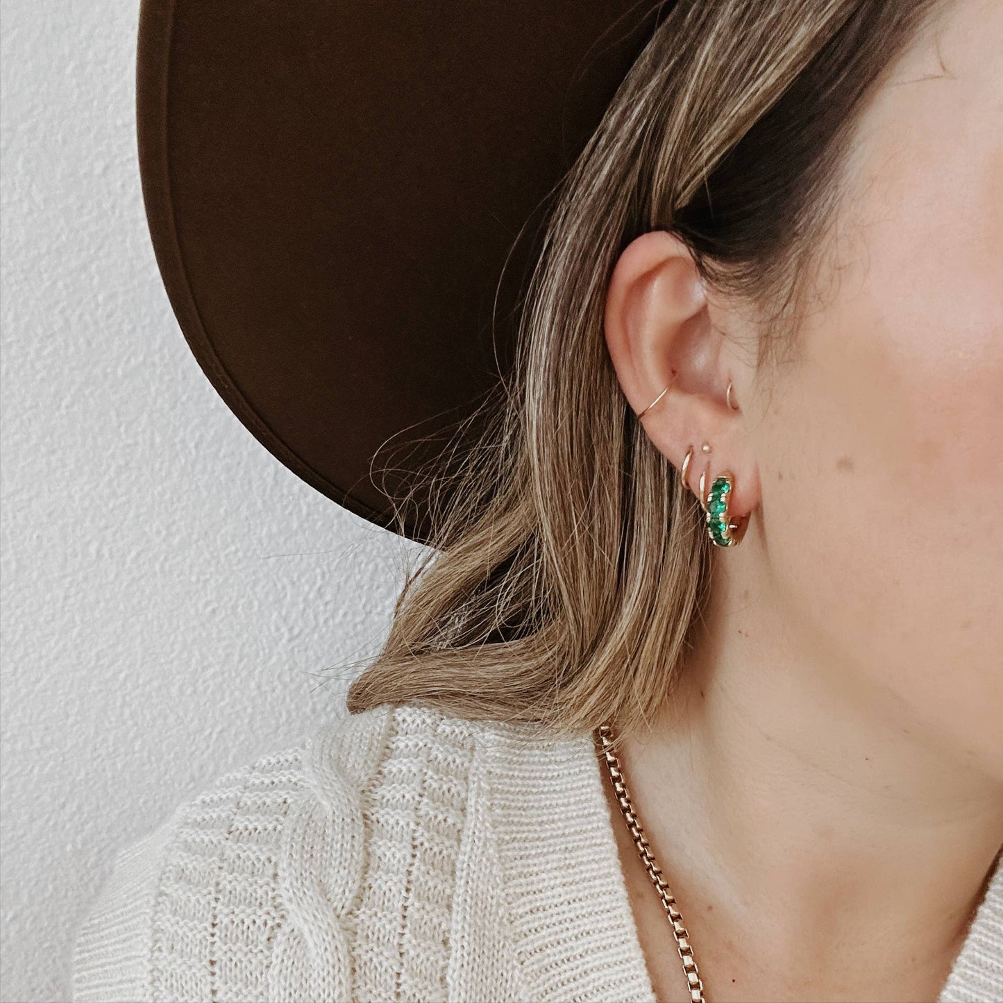 Theo Hoops | Emerald CZ