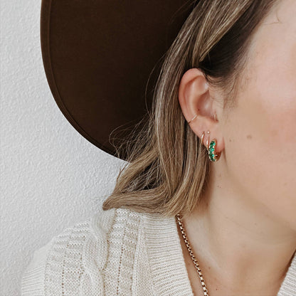 Theo Hoops | Emerald CZ