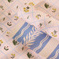 Floral Trellis and Blue Vine Stripe Double Sided Gift Wrap | Roll of 3 Sheets