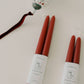 Beeswax Dipped Candles | Berry Red