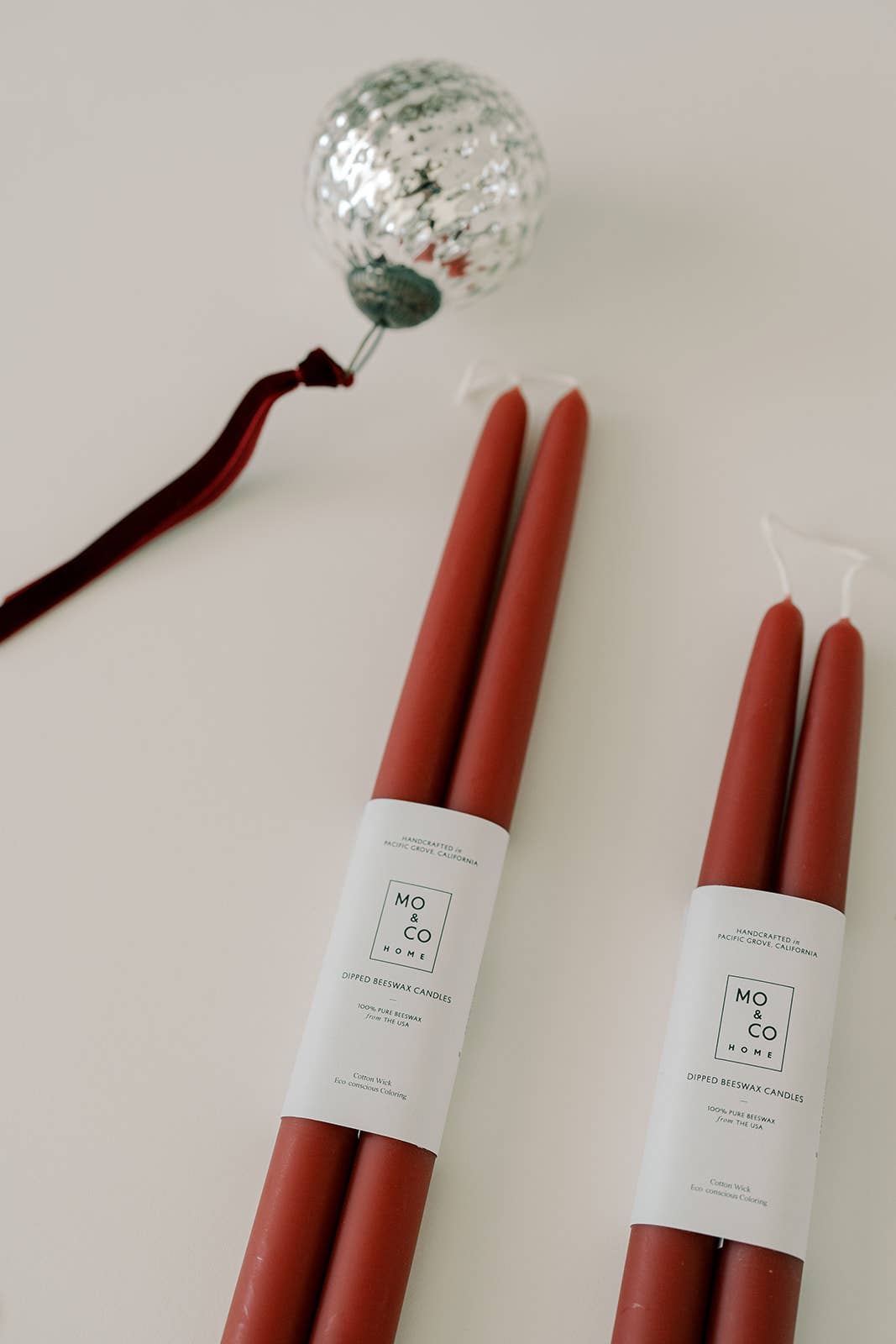 Beeswax Dipped Candles | Berry Red