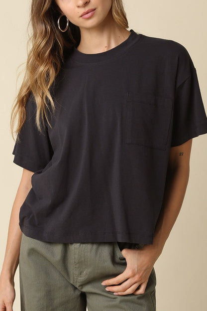 Breezy Relaxed Tee | Washed Black