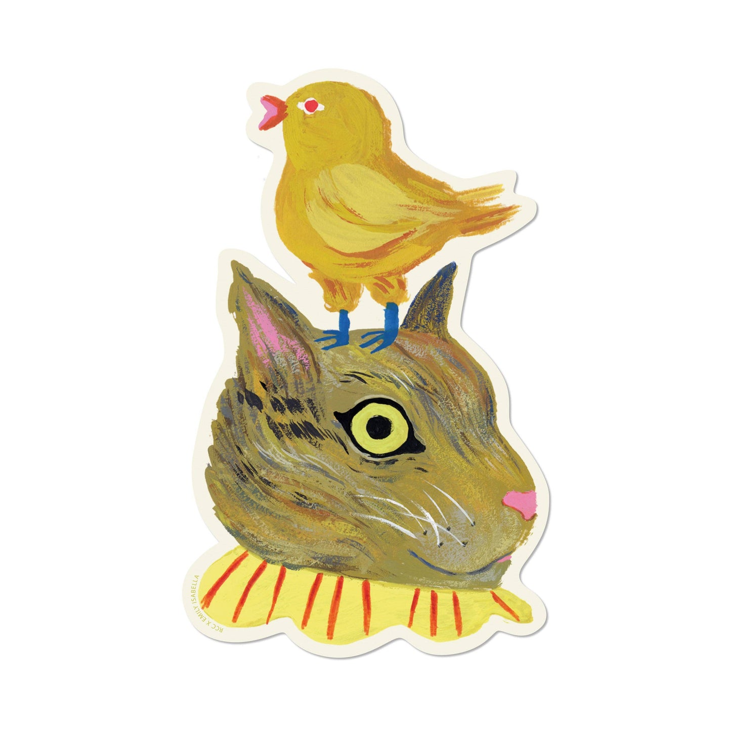 Cat Bird Sticker