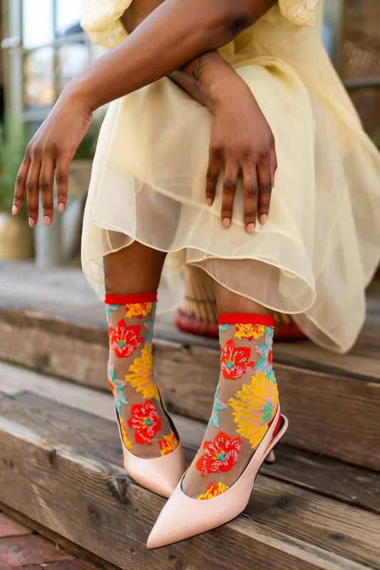 Flower Power Sheer Socks