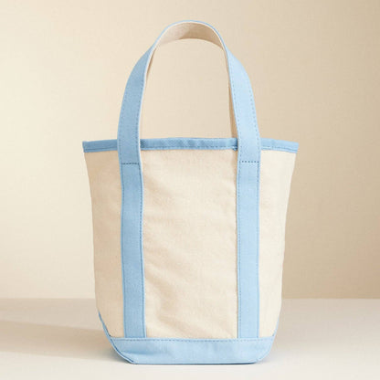 Carry Everywhere Canvas Tote Bag | Light Blue + Shells