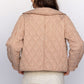 Light Quilted Collared Jacket | Rust + Cream