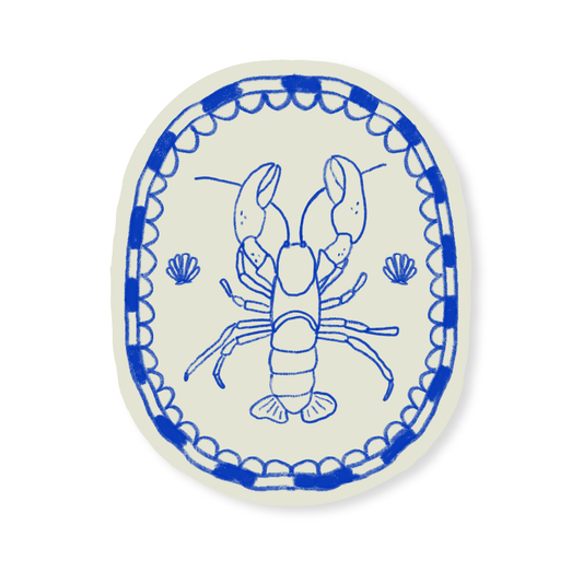Coastal Lobster Sticker | Blue