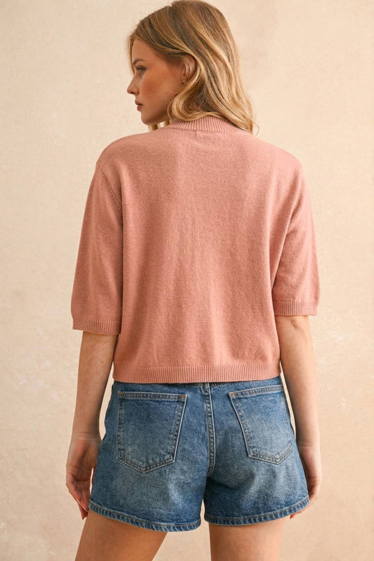 Short Sleeve Sweater Top | Rosey
