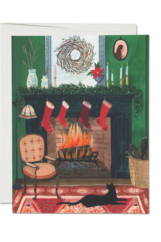 Christmas by the Fireplace Card