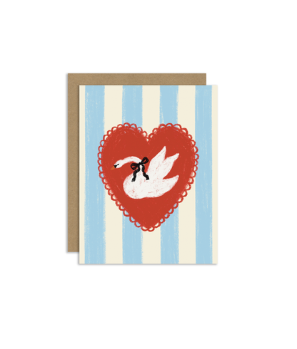 Swan Heart Greeting Card